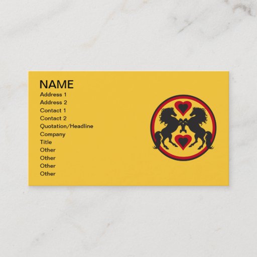 Customizable HORSES LOVE DANCE Business Cards