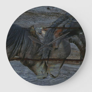 Horses Love Large Clock