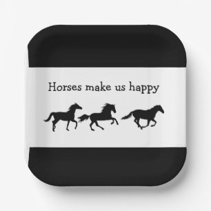 Horses Make us Happy Fun Quote Paper Plates