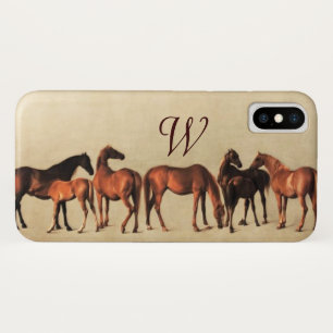 HORSES /MARES AND FOALS Monogram iPhone X Case