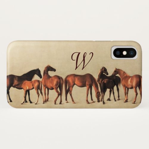 HORSES MARES AND FOALS Monogram iPhone X Case