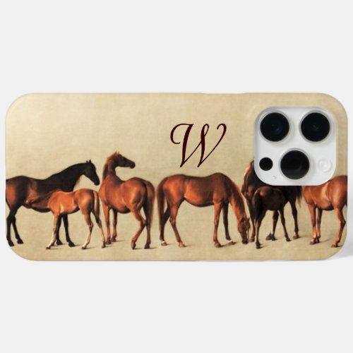 HORSES MARES AND FOALS Monogram iPhone 15 Pro Max Case