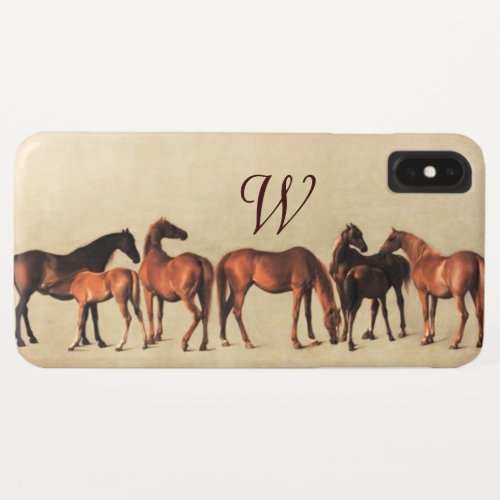 HORSES MARES AND FOALS Monogram iPhone XS Max Case