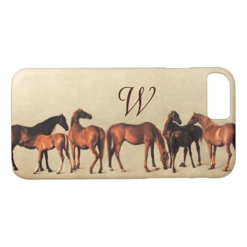 HORSES MARES AND FOALS Monogram iPhone 87 Case