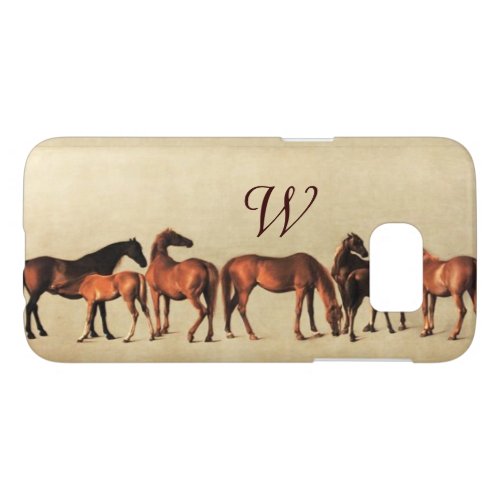 HORSES MARES AND FOALS Monogram Samsung Galaxy S7 Case