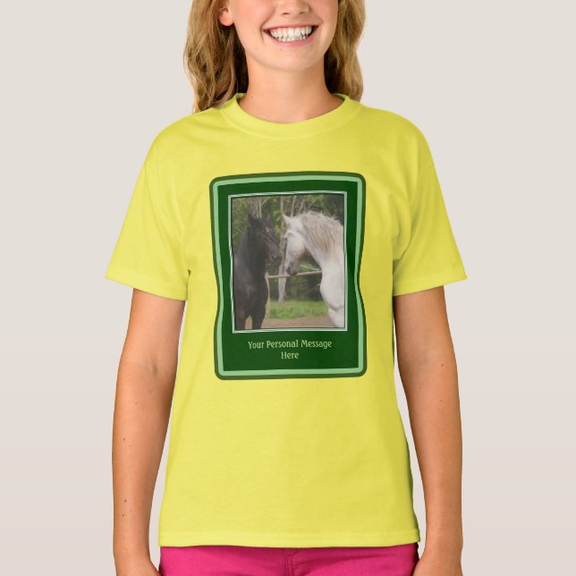 Horses Meeting Add Your Own Words Personalized T-Shirt (Front)