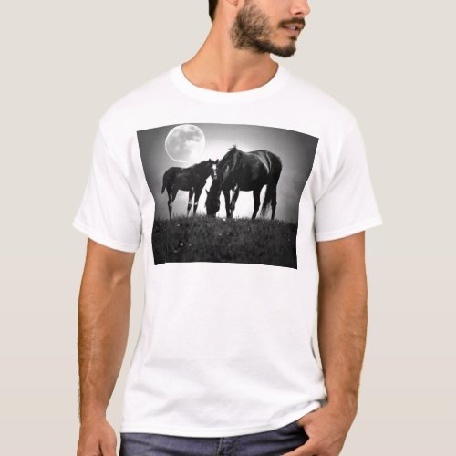 Horses  Moon T_Shirt