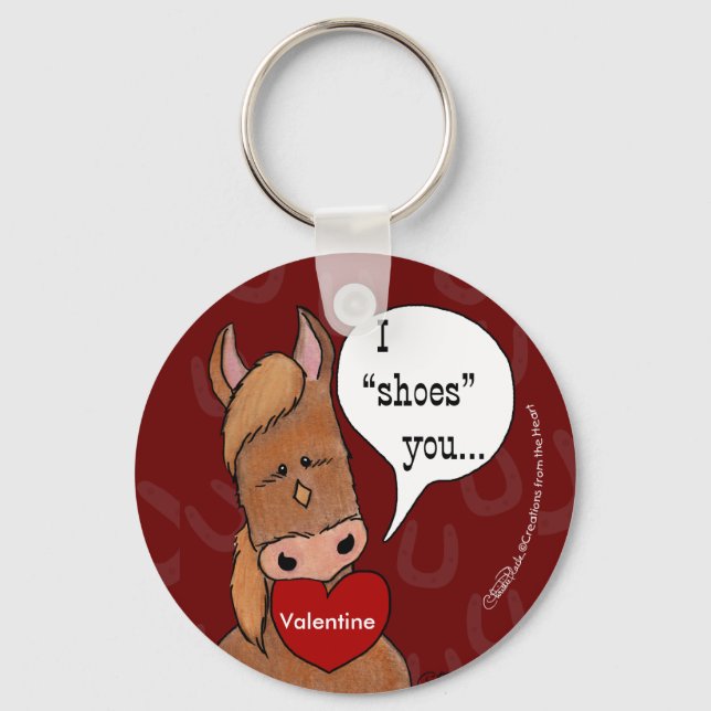 Horses Mouth Valentine personalize Keychain (Front)