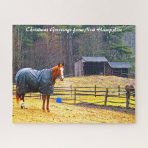Horses of New Hampshire.Christmas Greetings Jigsaw Puzzle