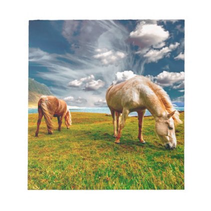 Horses On A Field Notepad