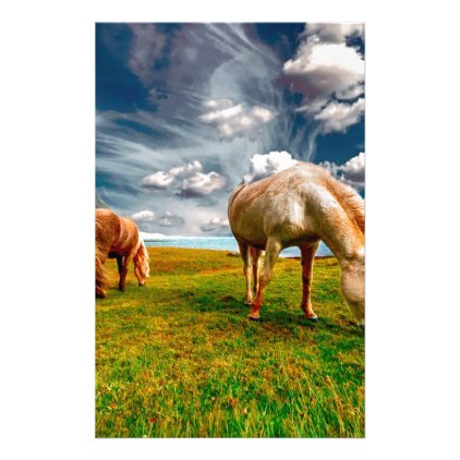 Horses On A Field Stationery