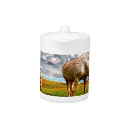 Horses On A Field Teapot