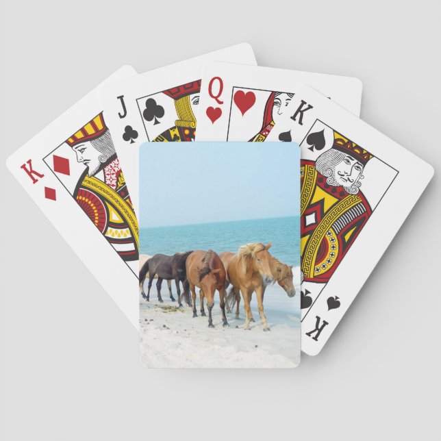 Horses on Assateague National Seashore Poker Cards (Back)