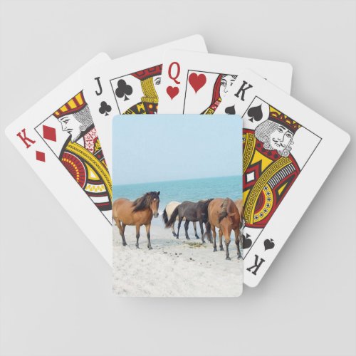 Horses on Assateague National Seashore Poker Cards