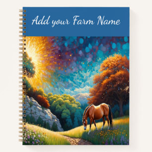 Horses on Farm Wildflower Meadow Notebook