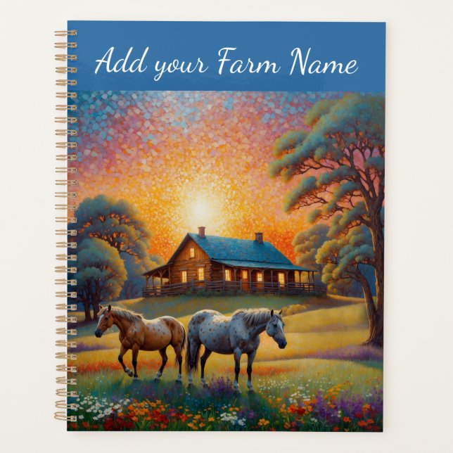 Horses on Farm Wildflower Meadow Planner (Front)