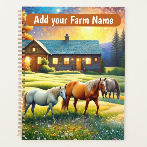 Horses on Farm Wildflower Meadow Planner
