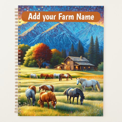Horses on Farm Wildflower Meadow Planner