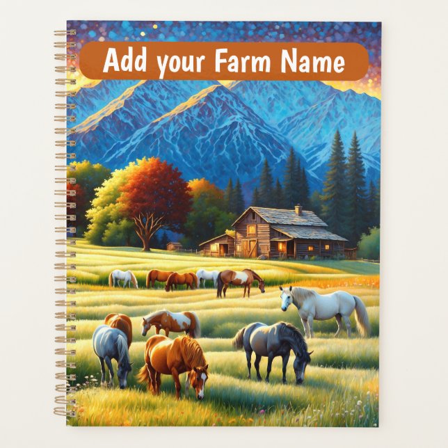 Horses on Farm Wildflower Meadow Planner (Front)