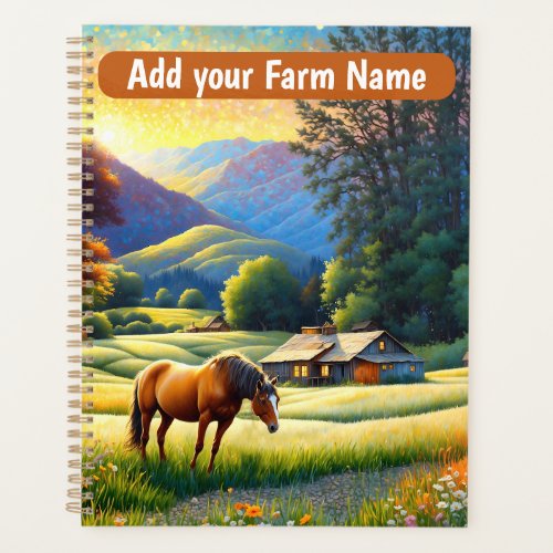 Horses on Farm Wildflower Meadow Planner