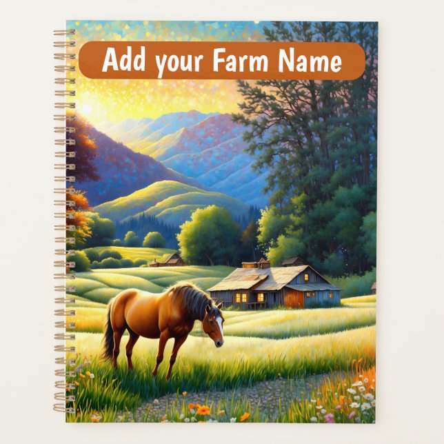 Horses on Farm Wildflower Meadow Planner (Front)