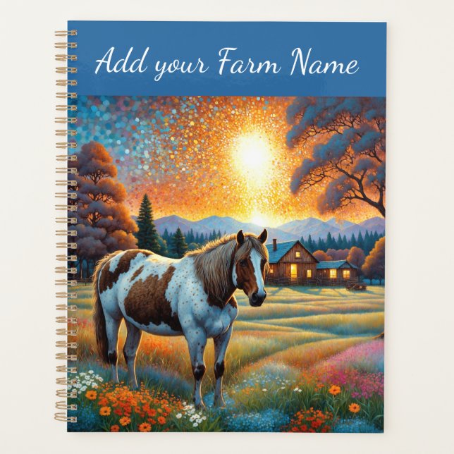 Horses on Farm Wildflower Meadow Planner (Front)