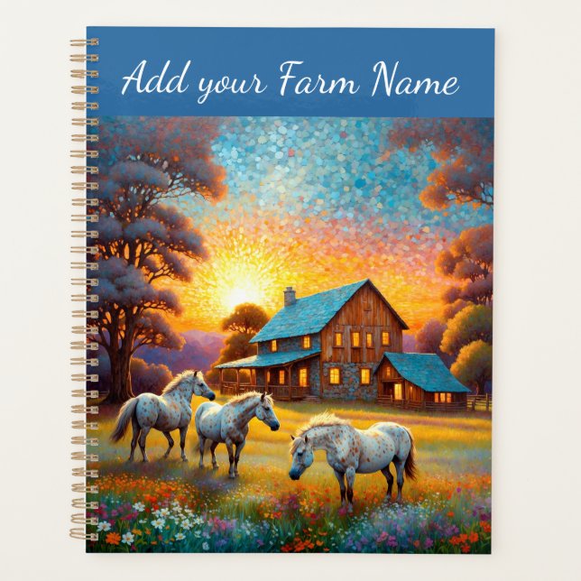 Horses on Farm Wildflower Meadow Planner (Front)