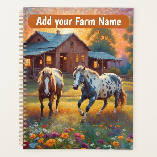 Horses on Farm Wildflower Meadow Planner