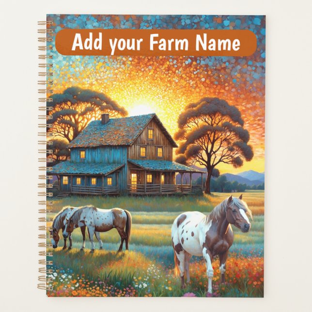 Horses on Farm Wildflower Meadow Planner (Front)