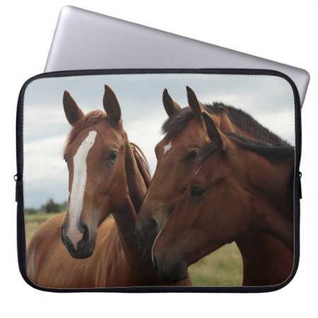Horses On Neoprene Laptop Sleeve 15 Inch