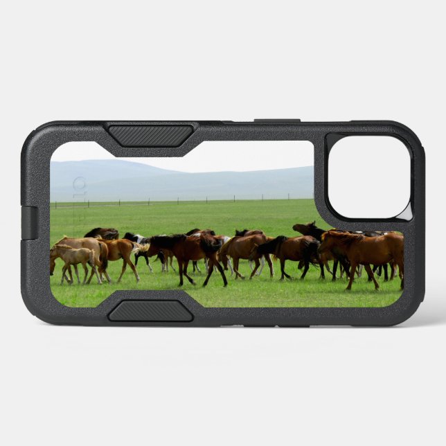 Horses on Pasture - Landscape Photograph Otterbox iPhone Case (Back Horizontal)