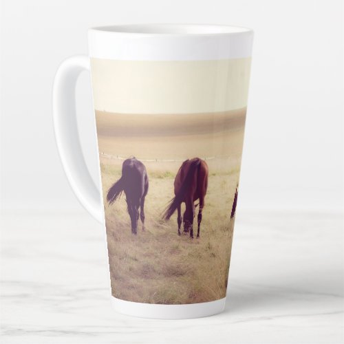 Horses on pasture latte mug