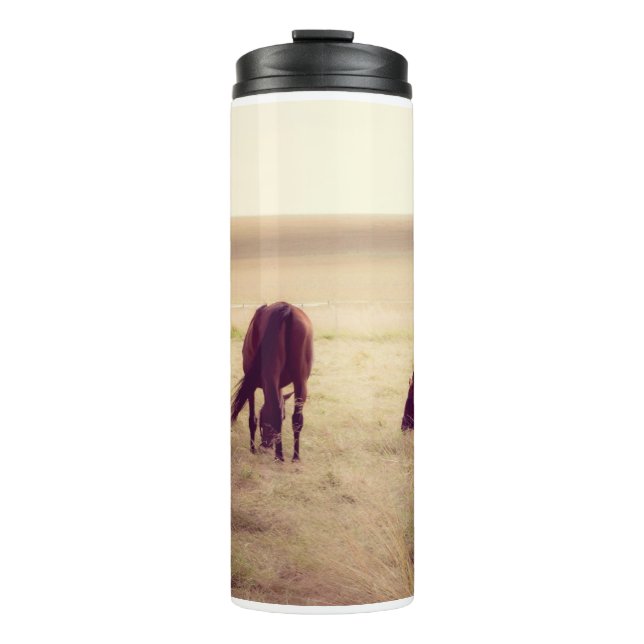 Horses on pasture thermal tumbler (Front)