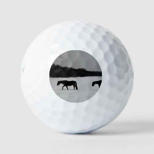 Horses On Snow be6 gbcna Golf Balls