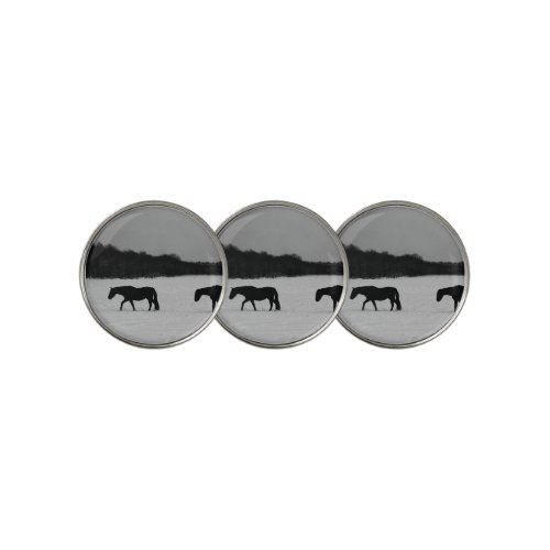 Horses On Snow bmcna Golf Ball Marker