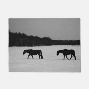Horses On Snow dmcna Doormat