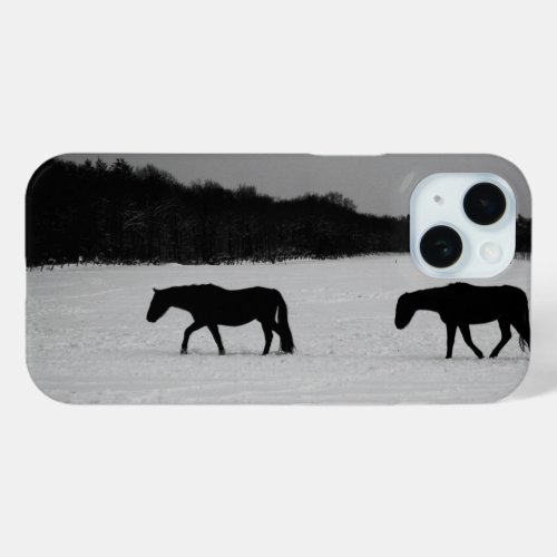 Horses On Snow iphcnm iPhone 15 Case