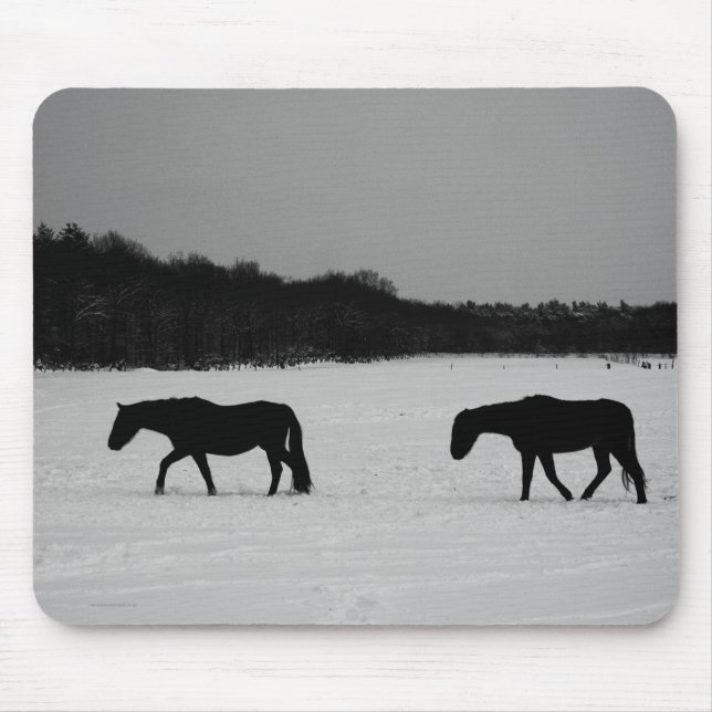 Horses On Snow mpcna Mouse Pad (Front)