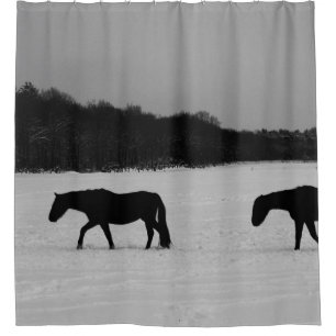 Horses On Snow sccna Shower Curtain