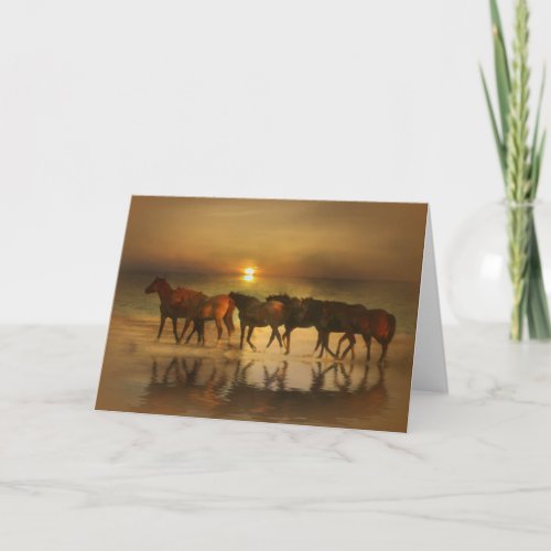 Horses on the Beach Blank Note Cards