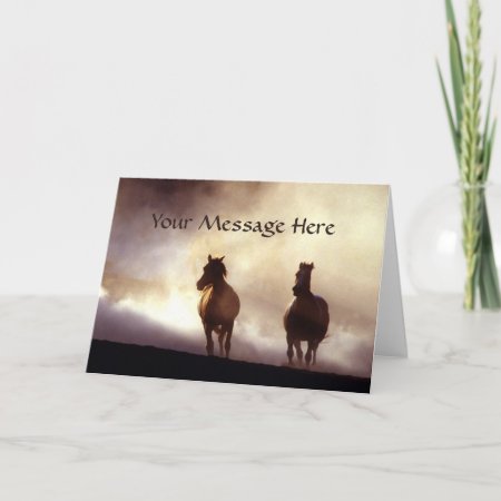 Horses On The Hill Greeting Card