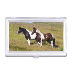 Horses on the hillside case for business cards