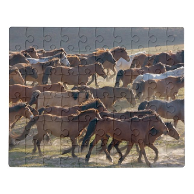 Horses on the ranch, Inner Mongolia, China Jigsaw Puzzle (Puzzle Horizontal)