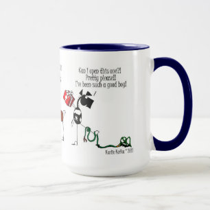 Horses Opening Christmas Presents Cartoon Mug