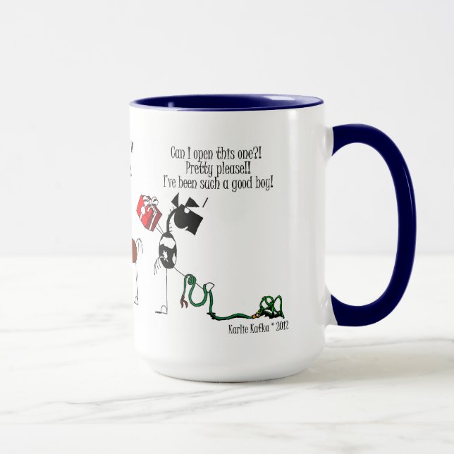 Horses Opening Christmas Presents Cartoon Mug (Right)