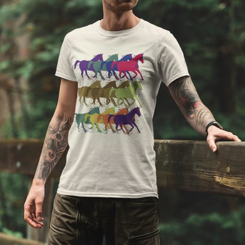 Horses Pattern Farm Animals T_Shirt