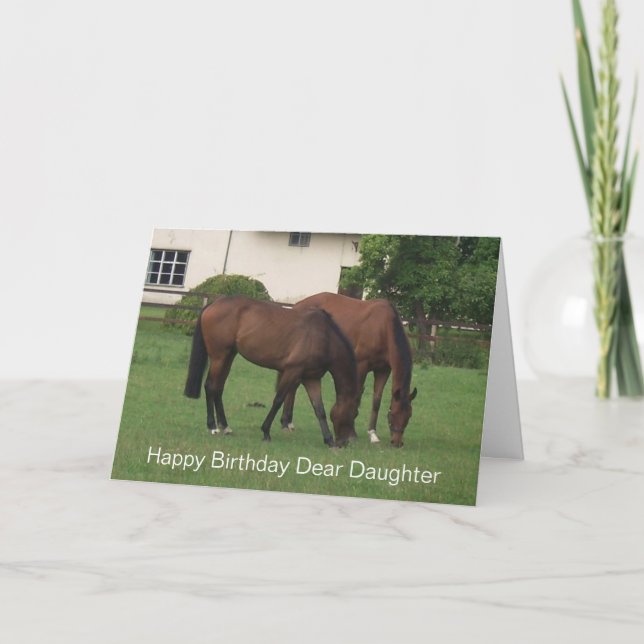 Horses Personalised Daughter Birthday Card (Front)