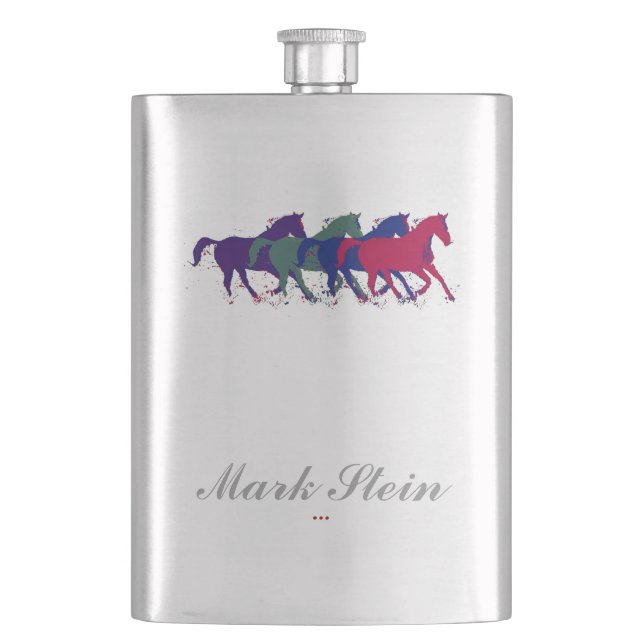 horses personalized flask (Front)
