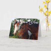 Horses Photograph I Love You Card (Yellow Flower)