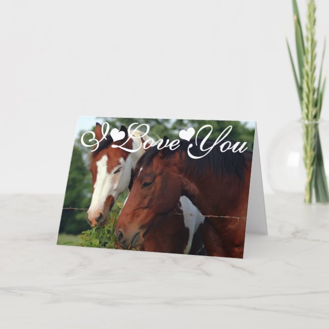 Horses Photograph I Love You Card (Front)